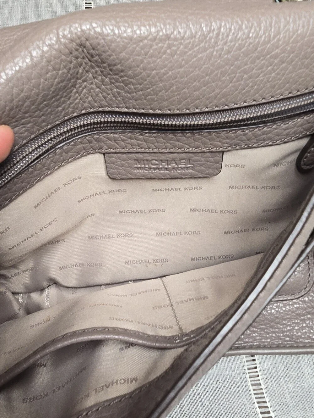 Michael Kors Leather Crossbody Gray-